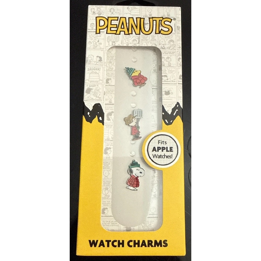 CultureFly Peanuts Winter Apple Watch Charms - Snoopy, Charlie Brown, Woodstock